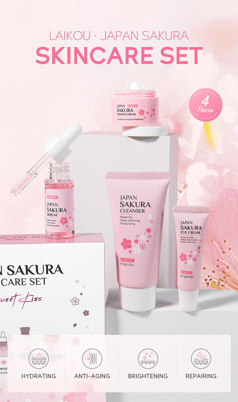 Conjunto Skin Care Japones  de Flor de Cerezo - 4 Piezas - Tokio Beauty Skin