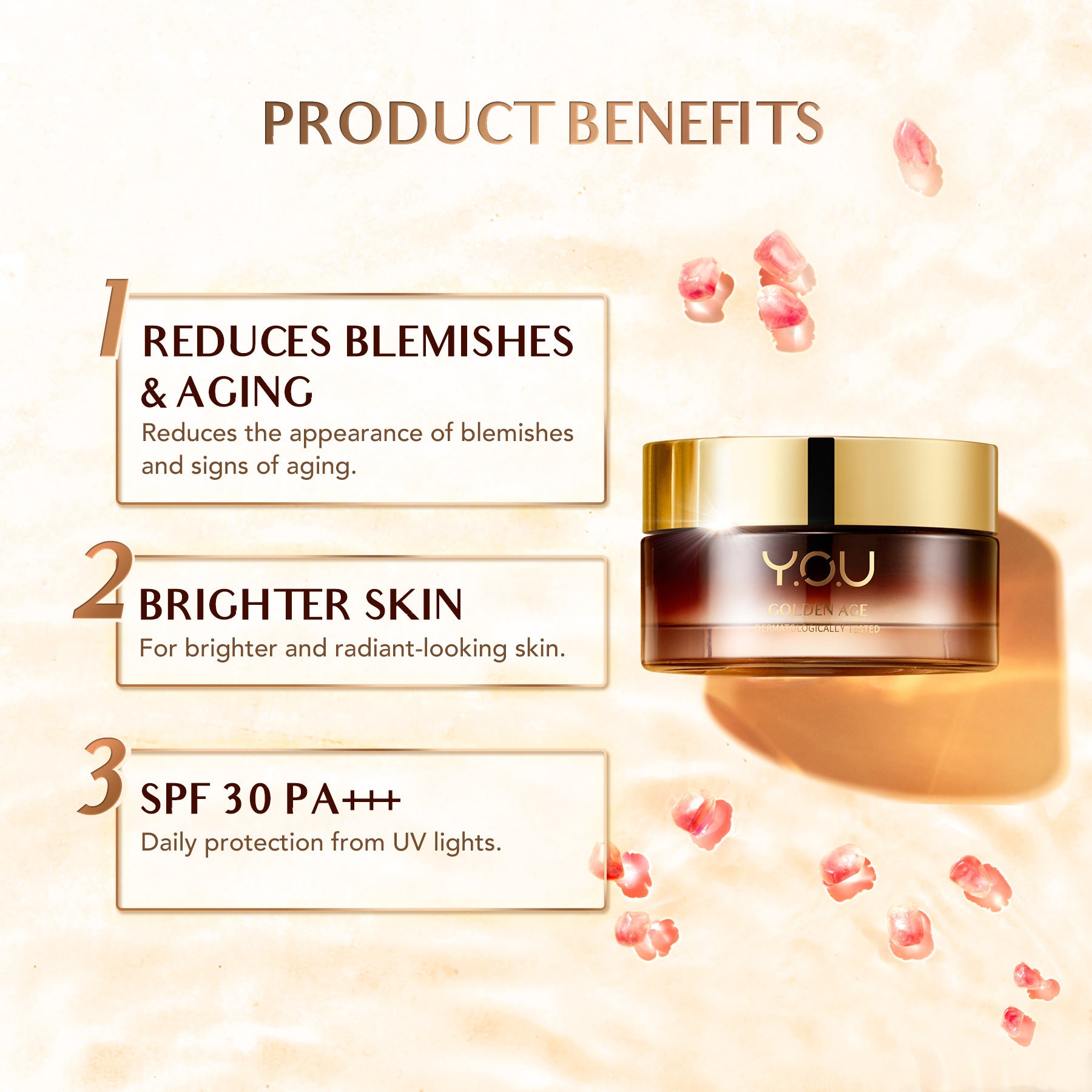 Crema hidratante con Proteccion UV 30+ de extracto de Granada y Niacinamida - Tokio Beauty Skin